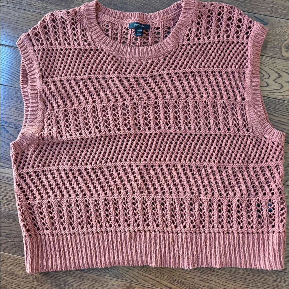 RW&CO. Rust colour  Open Knit Sleeveless Sweater